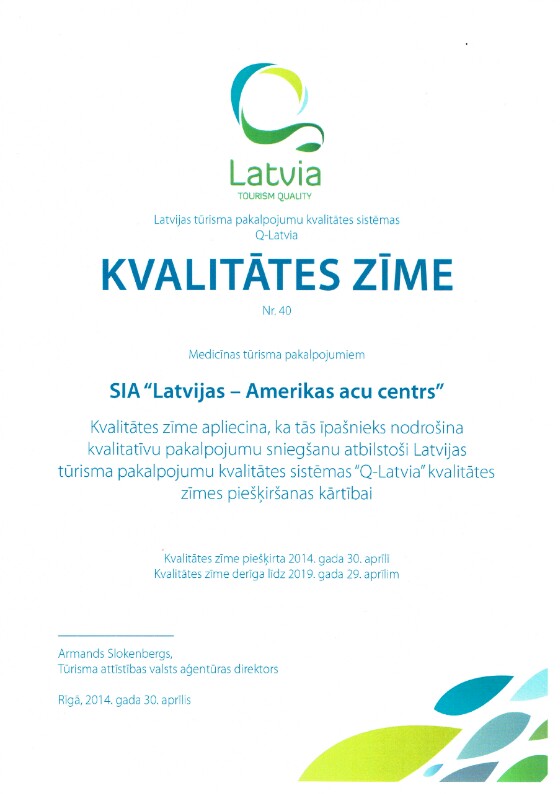 Q Latvia sertifikat